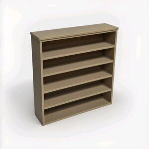 Miniature Bookshelf / Room Divider Display Dollhouse Furniture, 1:12 Scale Beige